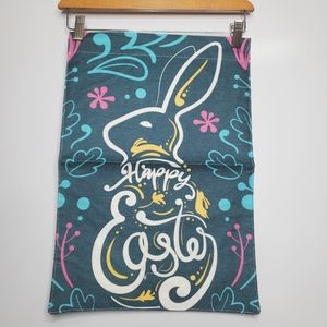 NWT Welcome Happy Easter Spring Emerald Bunny Heart Farmhouse Garden Flag Cute